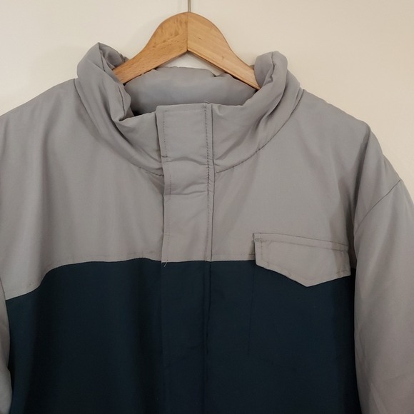 Totes Jacket Mens 2XL Teal Colorblock Full Zip Lined Filled Foldable Hood NWT - Picture 1 of 12